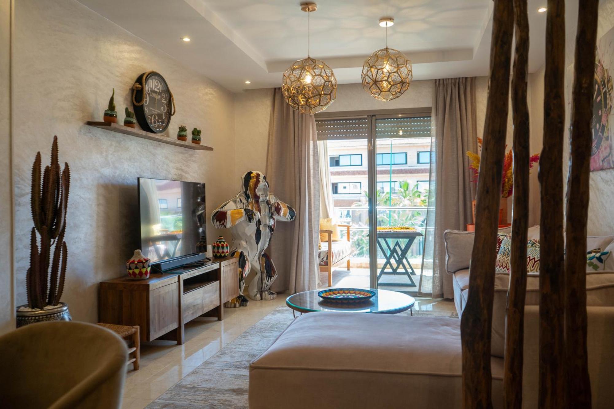 Magnifique Appartement Moderne De 2 Chambres Avec Piscine A 10 Min Du Centre De Marrakech Marrakesh Eksteriør billede