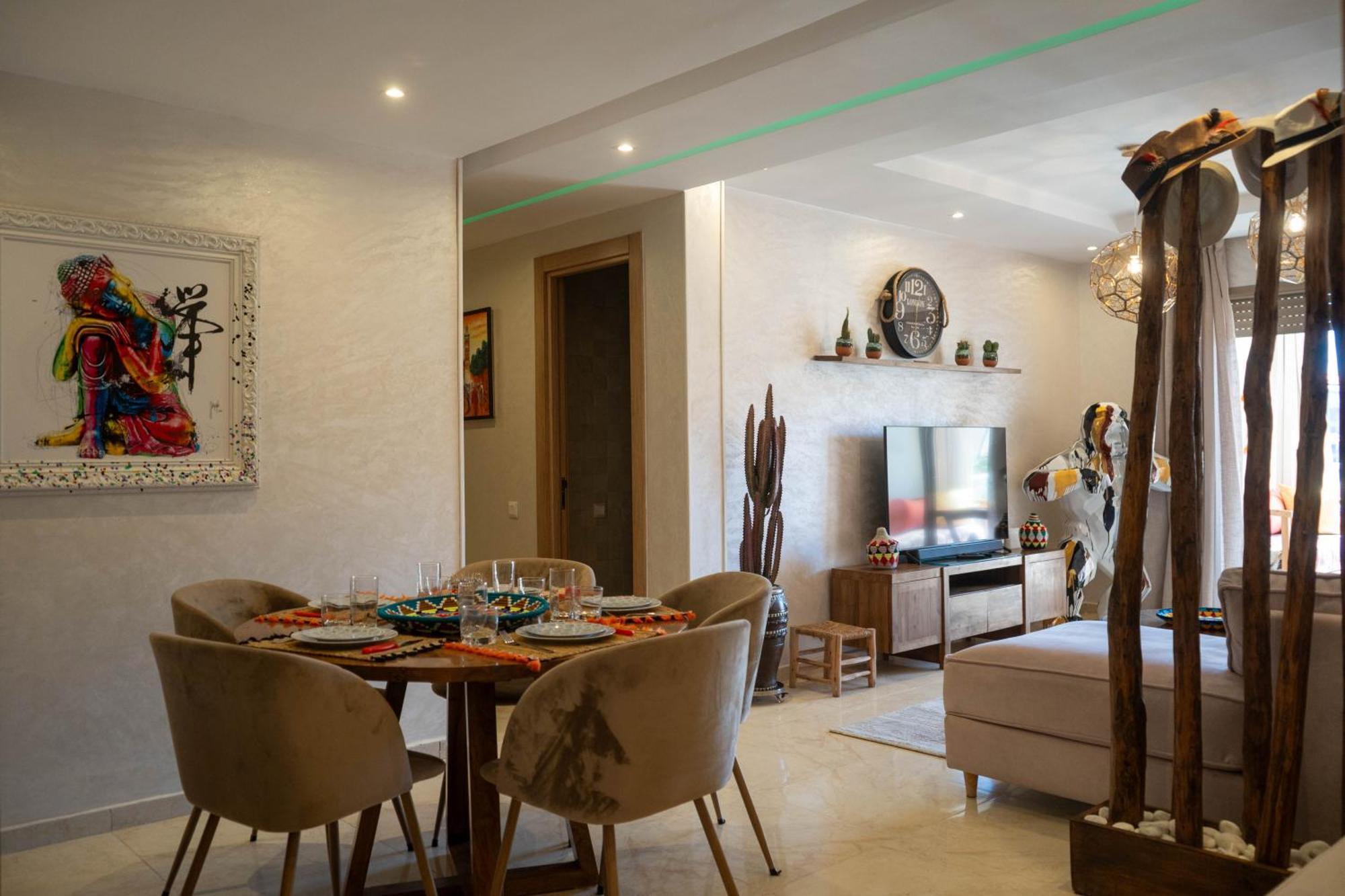 Magnifique Appartement Moderne De 2 Chambres Avec Piscine A 10 Min Du Centre De Marrakech Marrakesh Eksteriør billede